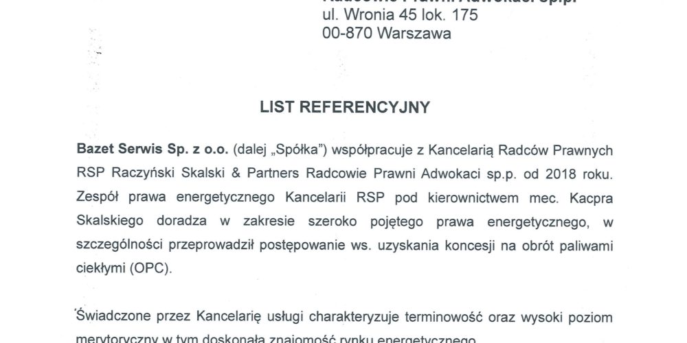 Uzyskaliśmy kolejną koncesję na obrót paliwami ciekłymi OPC