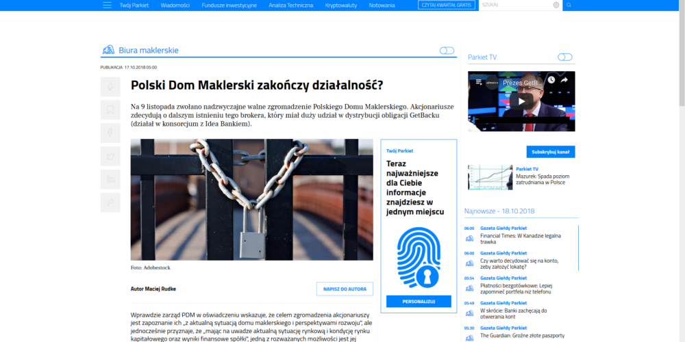 Komentarz Mec. Macieja Raczyńskiego dla Parkiet.com