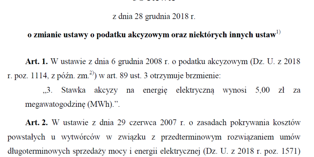 Obniżki cen energii na podstawie ustawy prądowej przy zakupie na refakturze