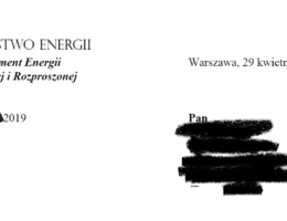 Korzystne stanowiska Ministerstwa Energii dla naszego Klienta
