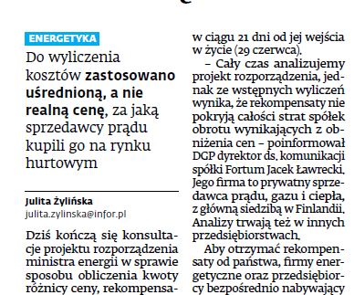 Kacper Skalski dla Dziennika Gazeta Prawna o niepełnych rekompensatach na podstawie ustawy prądowej