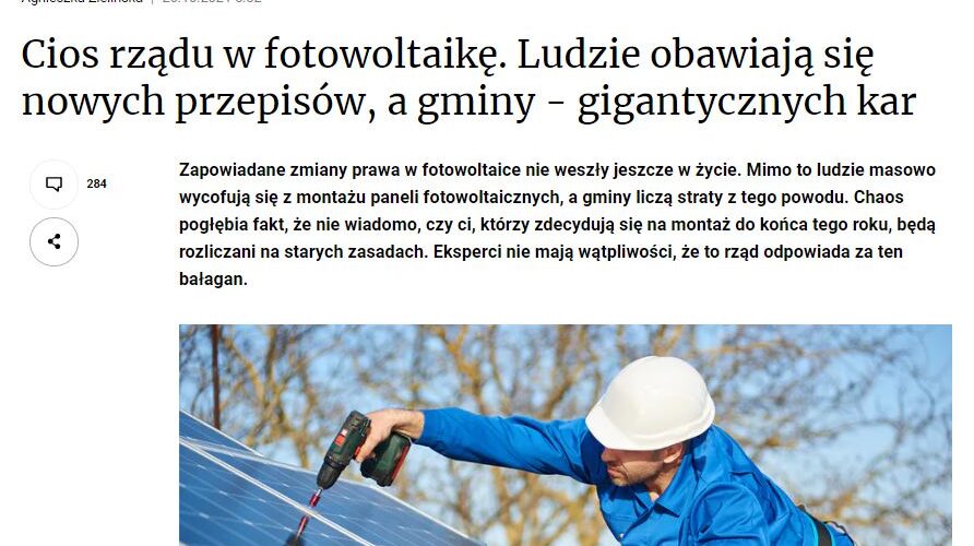 Mecenas Kacper Skalski specjalnie dla Money.pl o nowelizacji ustawy OZE