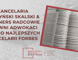 Kancelaria Raczyński Skalski & Partners wśród Najlepszych Kancelarii Forbes