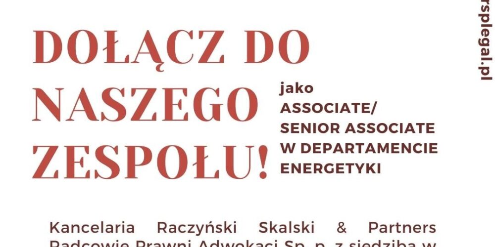 REKRUTACJA PRAWNIK PRAWO ENERGETYCZNE