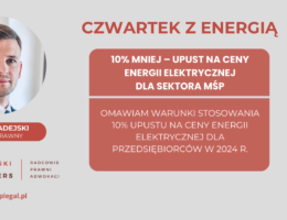 Energy Thursday: 10% off – discount on electricity prices for the SME sector