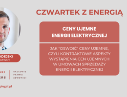 Czwartek z energią: Ceny ujemne energii elektrycznej